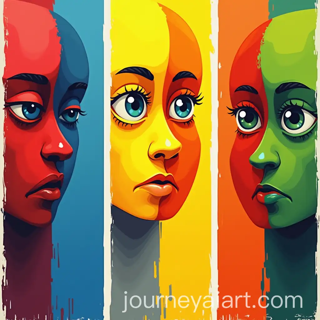 Triptych-Art-Emotional-Color-Contrast-with-Anger-Calm-Joy-Sadness-Excitement-and-Serenity
