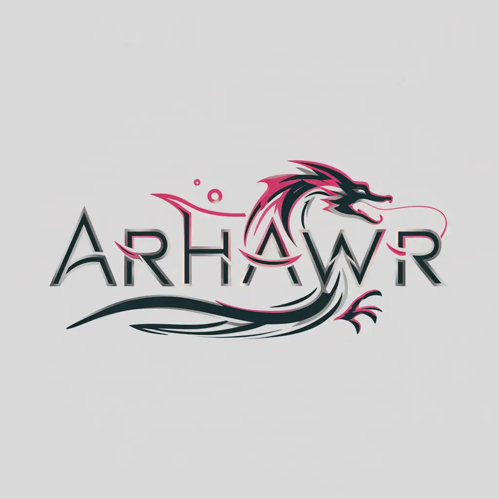 LOGO-Design-For-ArhaWR-Neon-Water-Dragon-in-Modern-Style