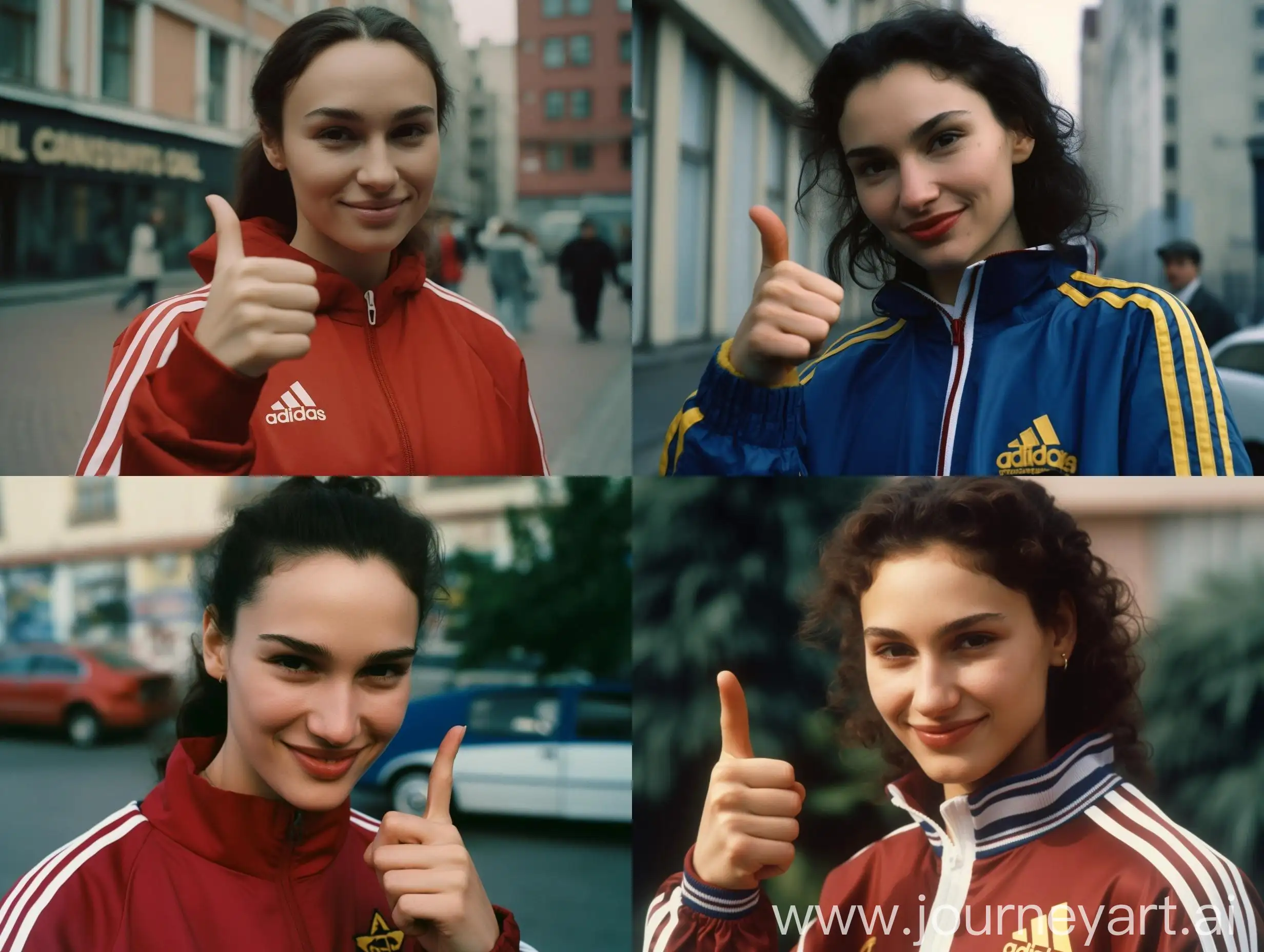 CloseUp-of-Gal-Gadot-in-Adidas-Sports-Suit-Giving-Thumbs-Up-in-Retro-Soviet-City