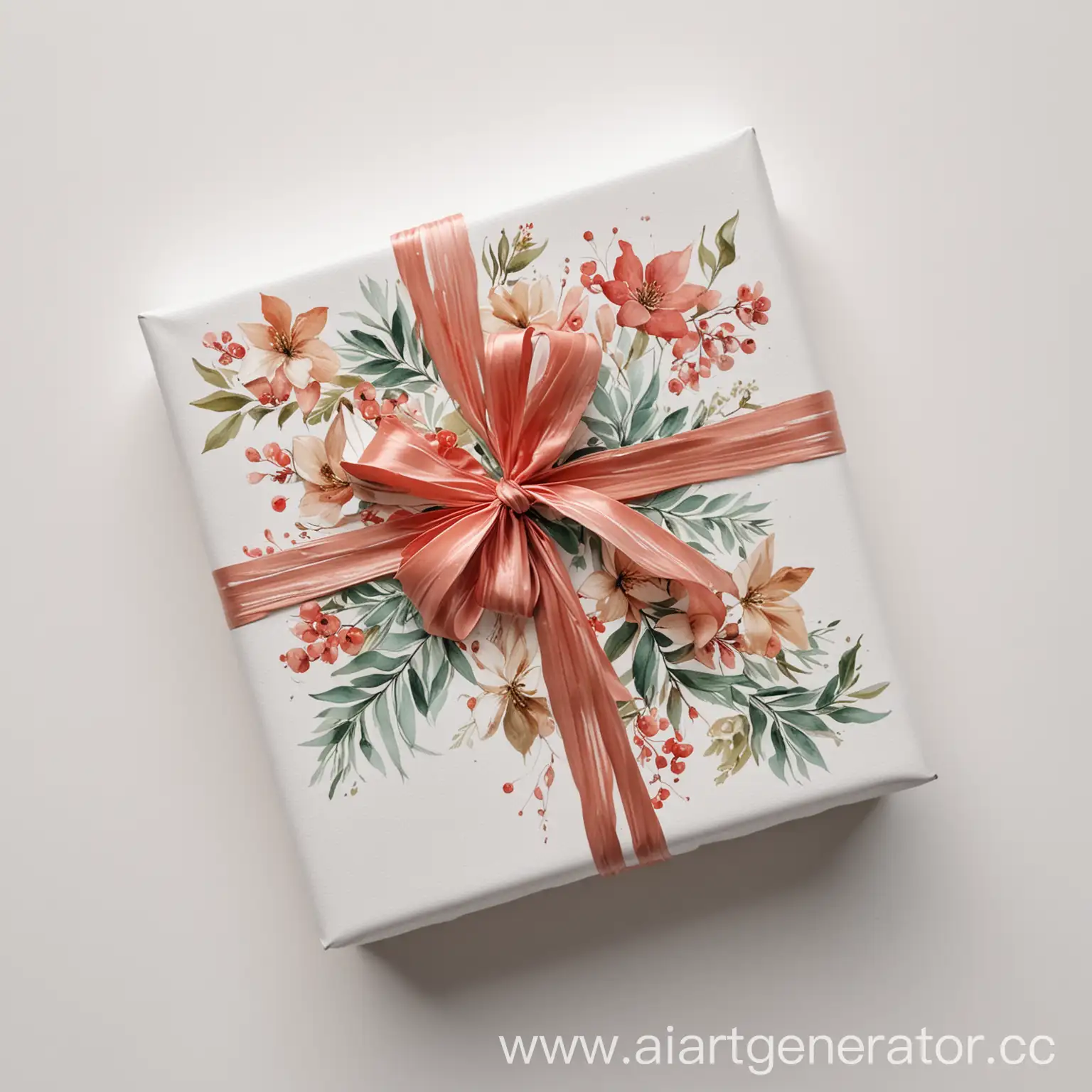 Gift-Wrapping-Painting-on-White-Background