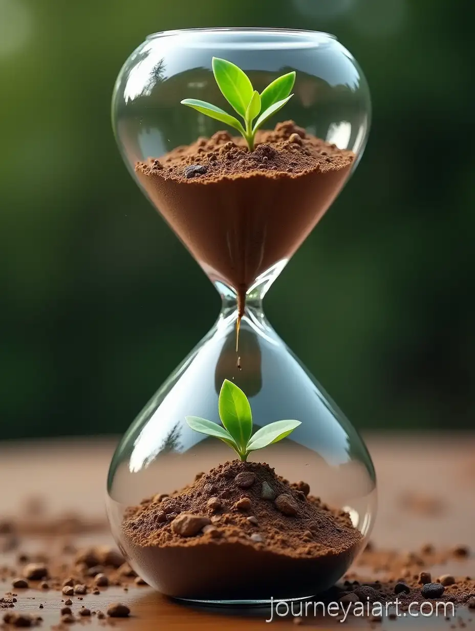 HyperRealistic-Hourglass-Symbolizing-Regeneration-andRegeneration-through-Hourglass-Life-with-Cracked-Soil-and-Vibrant-Green-Plant