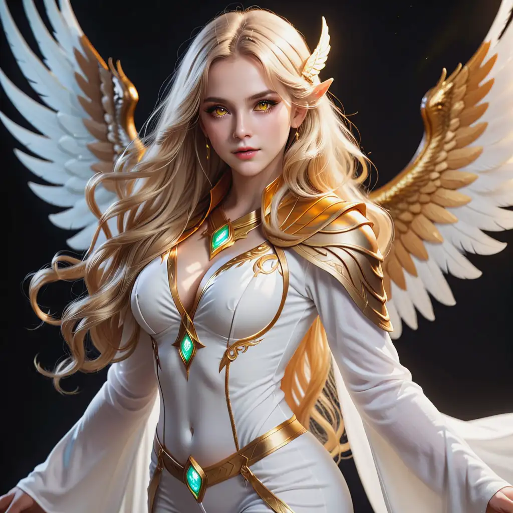 Female-Sorceress-with-Golden-Hair-and-Luminous-Eyes-in-White-Robes-and-Wings