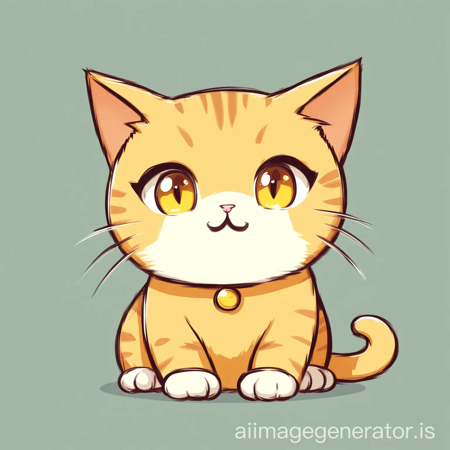 Adorable-Cartoon-Cat-Avatar-in-Cheerful-Yellow-Color