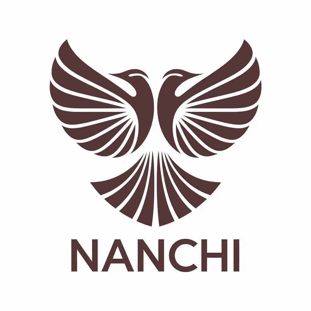 a vector logo design,with the text "nanchi", main symbol:Birds, sacred birds, ancient, gentle,Moderate,be used in Technology industry,clear background