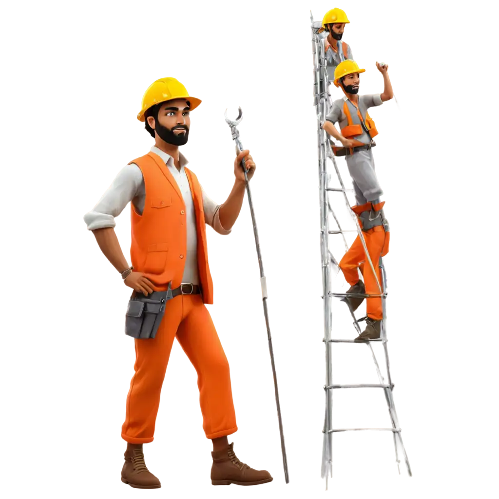 CONSTRUCTION SCAFFOLDING WORKERS IN INDIAN INDEPENDANCE DAY BACKGROUND