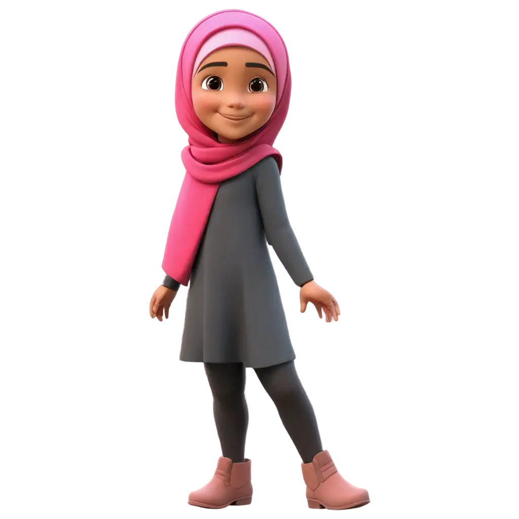 Happy-Muslim-Child-with-Hijab-in-3D-Animation-Style-PNG-Image