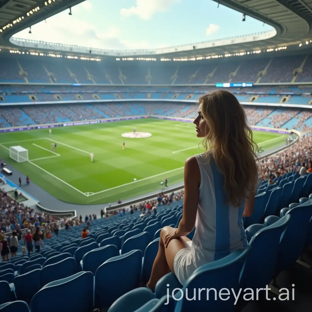 Argentine-Football-Team-Playing-at-Santiago-Bernabeu-Stadium-and-Shakira-Watching