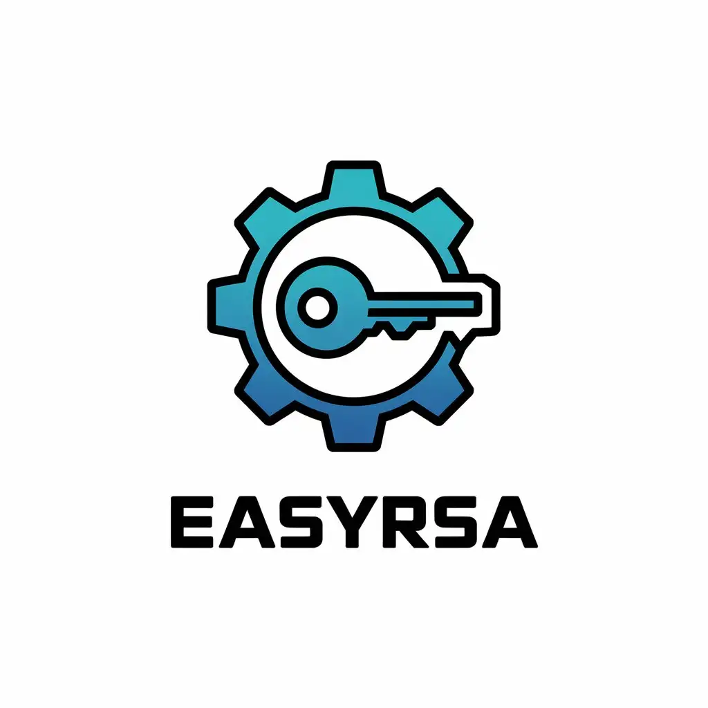 LOGO Design for EasyRsa Security Key in Gear with Modern Vector Aesthetics