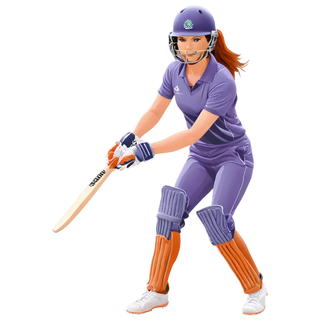 Women-Cricketer-Clipart-in-Lavender-ad90c2-PNG-Image-Elegant-Sports-Illustration