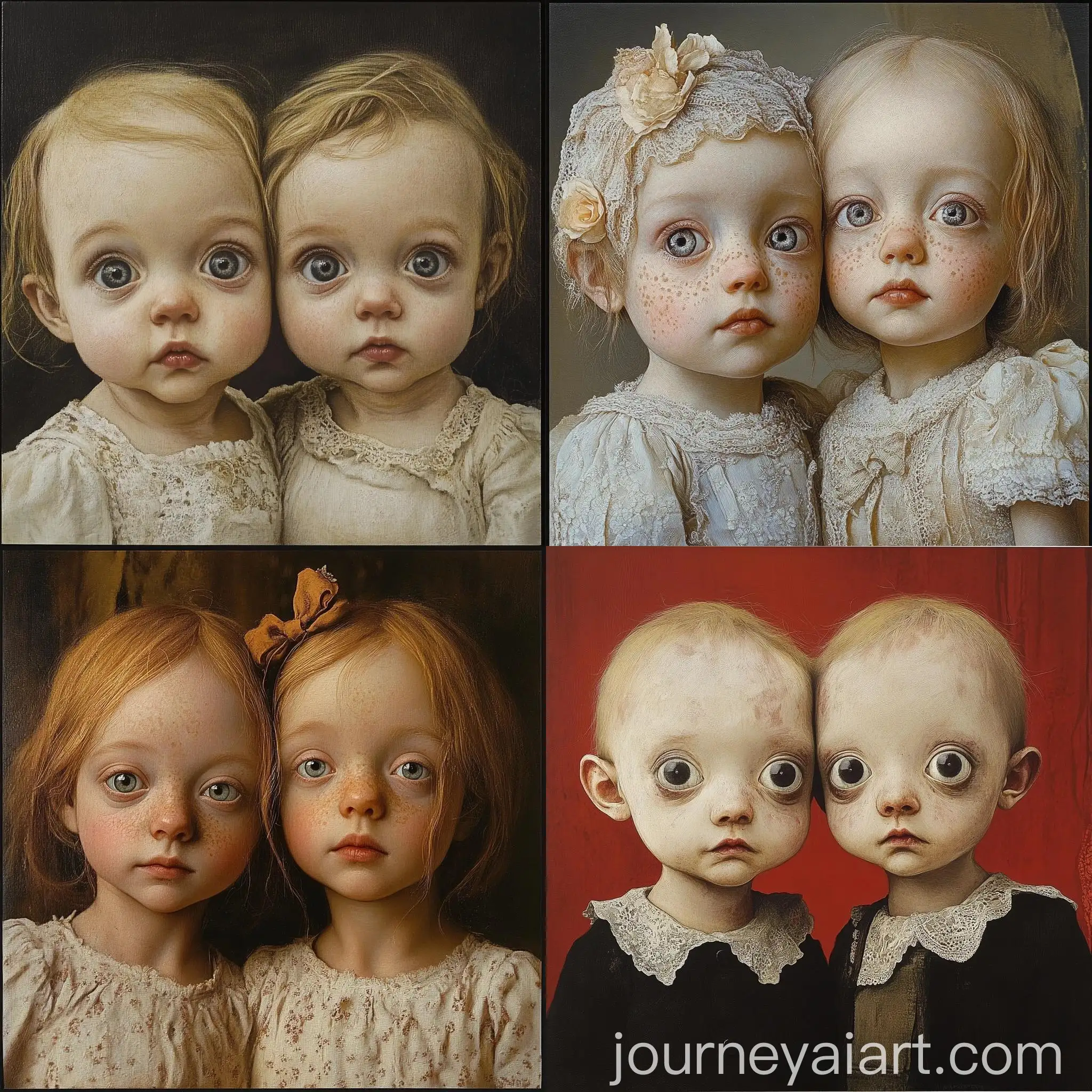 Identical-Twins-Playing-in-Autumn-Park