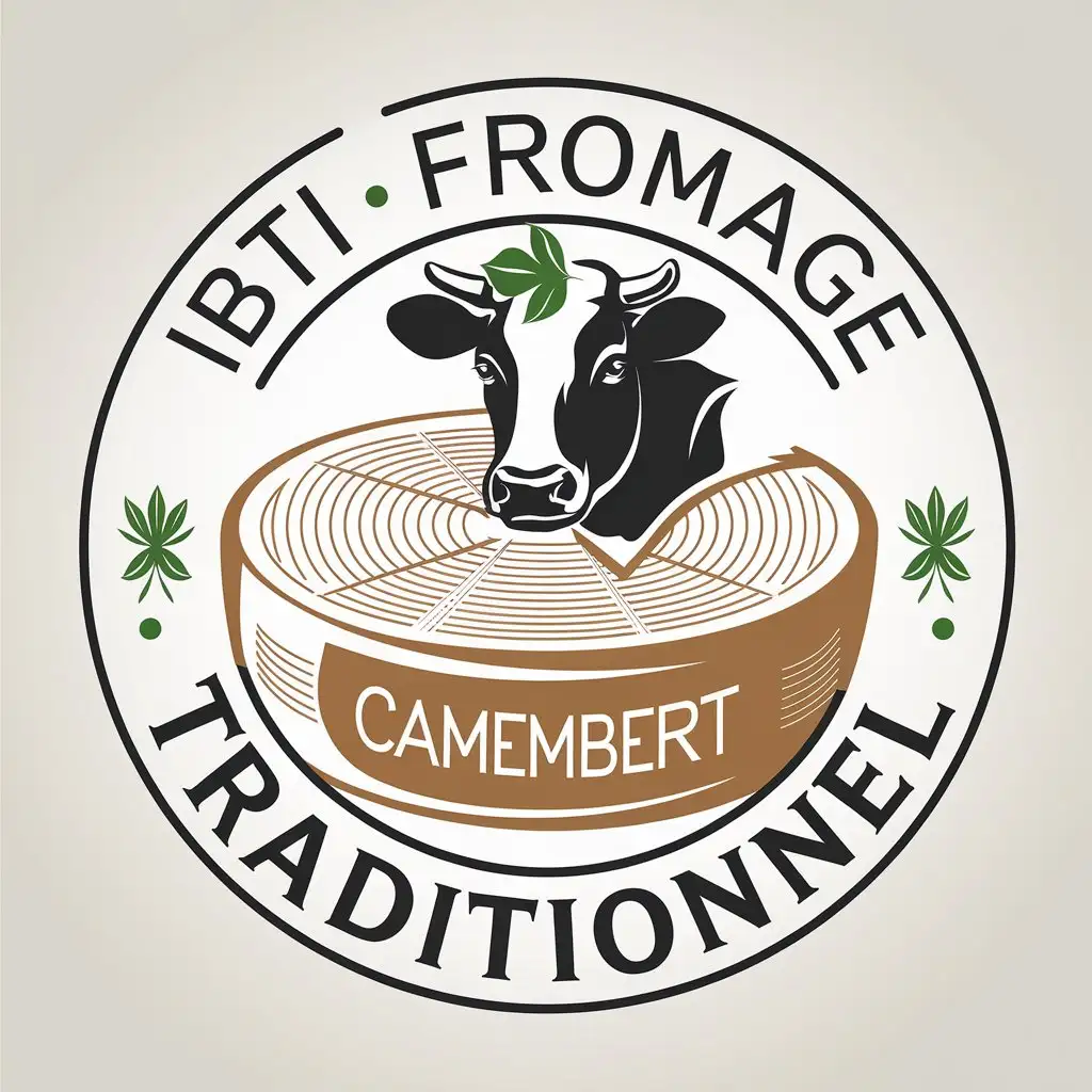 LOGO Design for IBTI Fromage Traditionnel Camembert Cow and Dairy Theme with a Clear Background