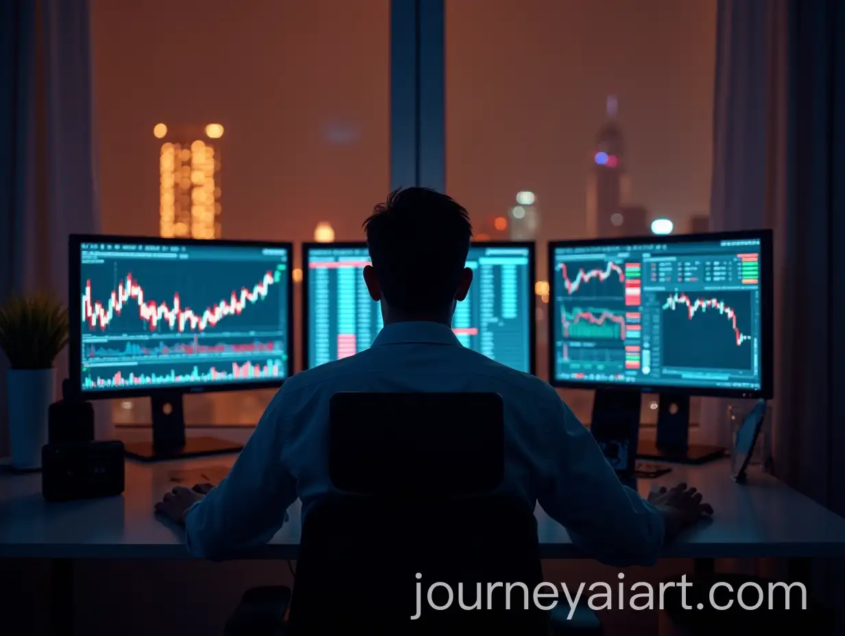Man-in-Home-Office-with-Multiple-Monitors-Trading-Stocks-in-a-Dubai-Penthouse