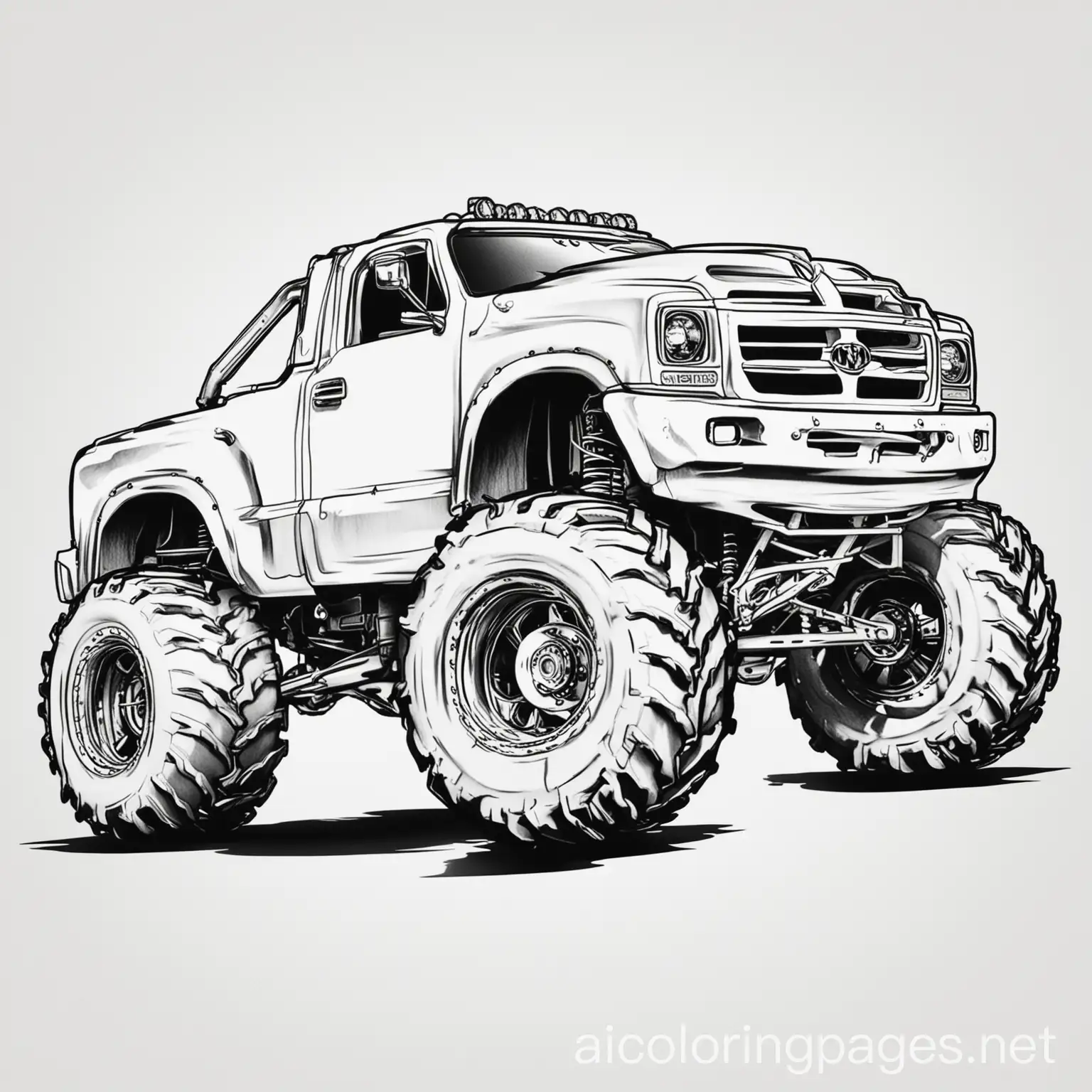 Coloring-Page-of-Monster-Trucks-and-Cars