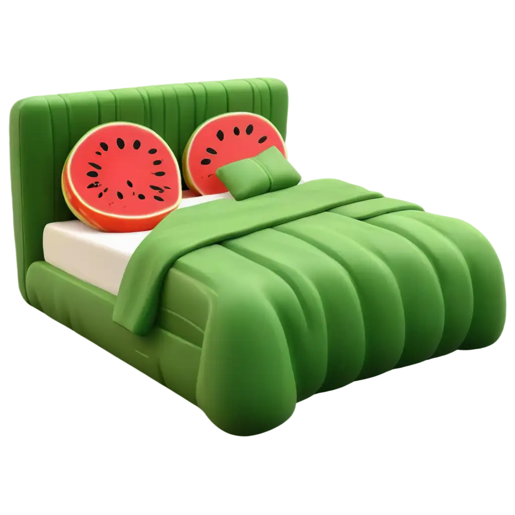 Watermelon-Bed-PNG-Image-3D-Vector-Style-for-Creative-Projects