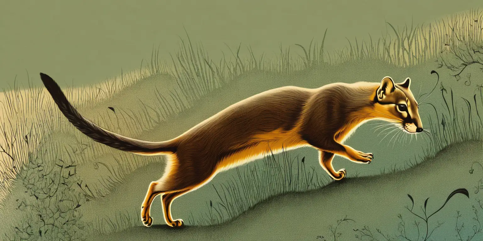 Surreal Weasel in a DaliInspired Wilderness