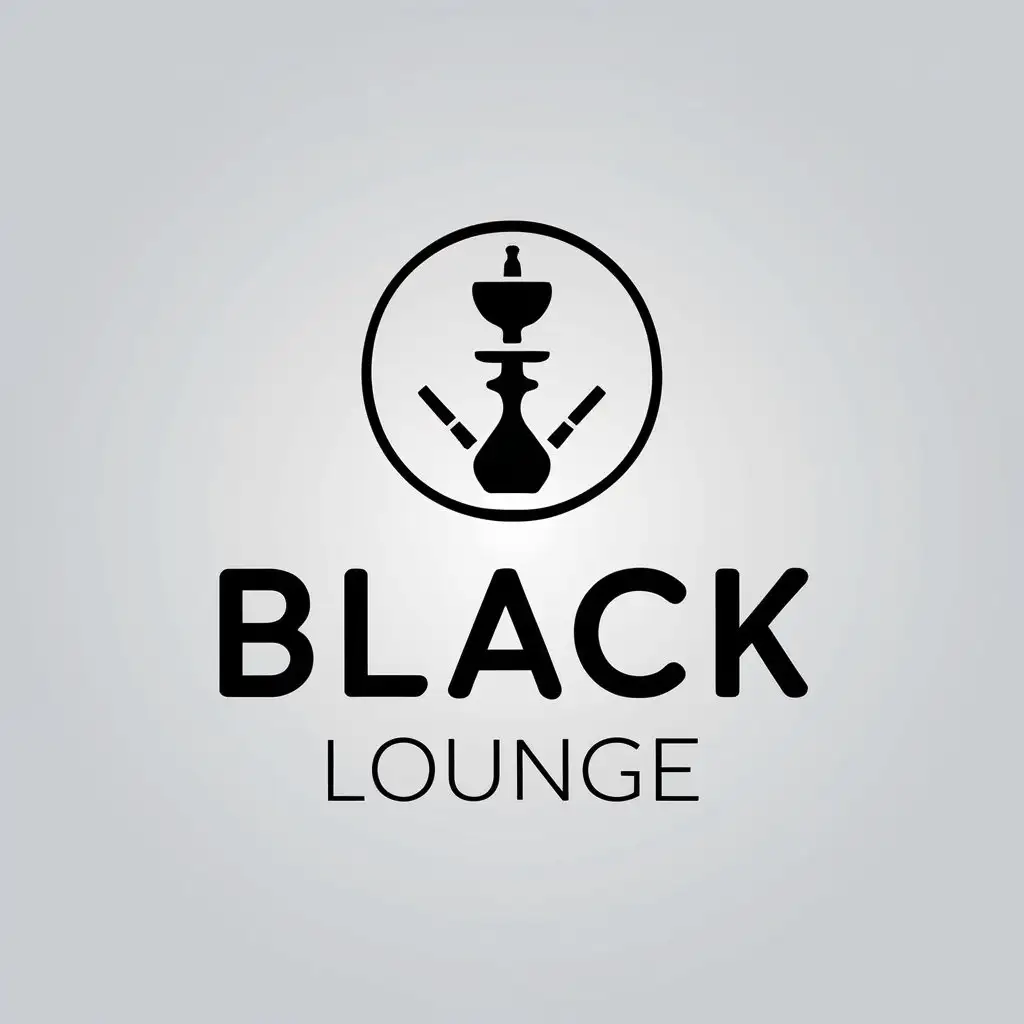 LOGO Design For Black Lounge Minimalistic Hookah Symbol for Restaurant Industry