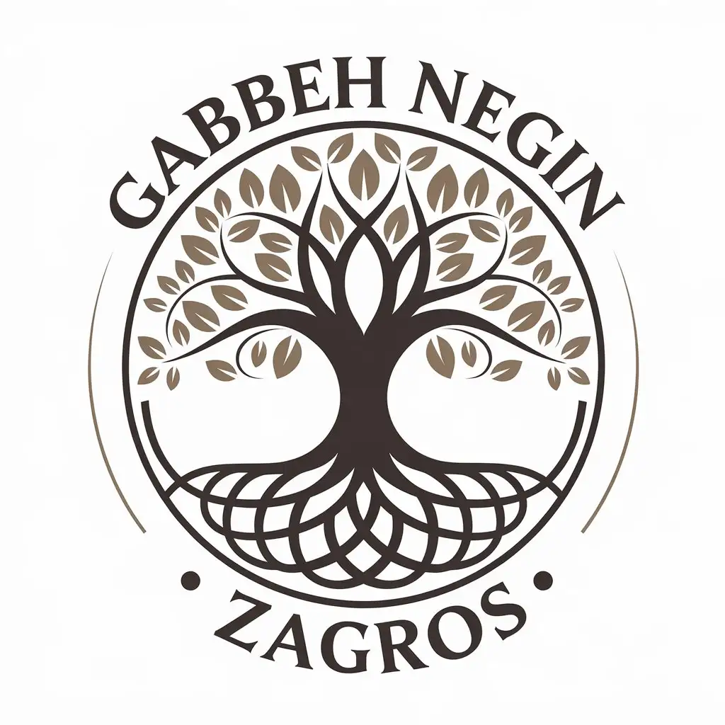 LOGO-Design-for-Gabbeh-Negin-Zagros-Tree-of-Life-Symbol-with-Elegant-Typography