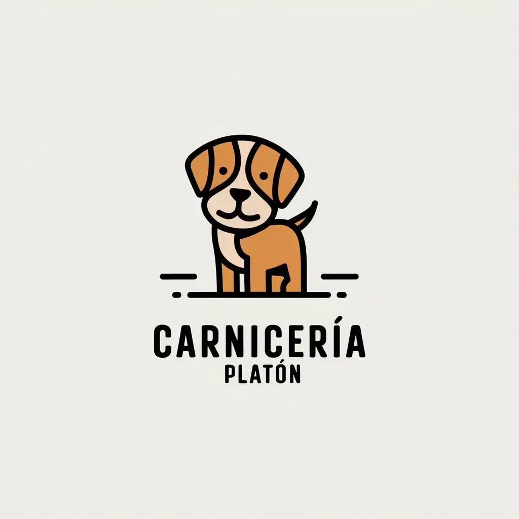 LOGO-Design-for-Carnicera-Platn-Minimalistic-Puppy-Dog-Emblem-for-Restaurant-Industry