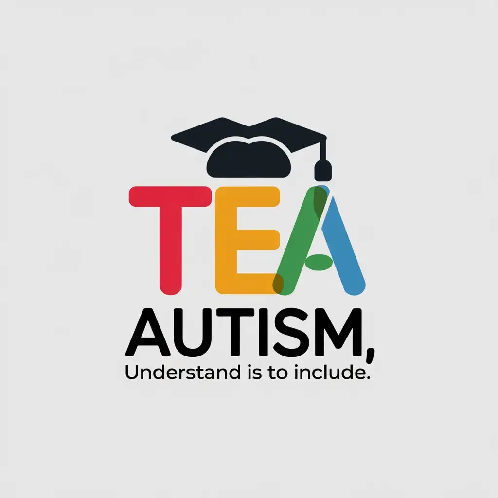 a vector logo design,with the text "Autism, understand is to include.", main symbol:WORD TEA,Moderate,be used in Education industry,clear background