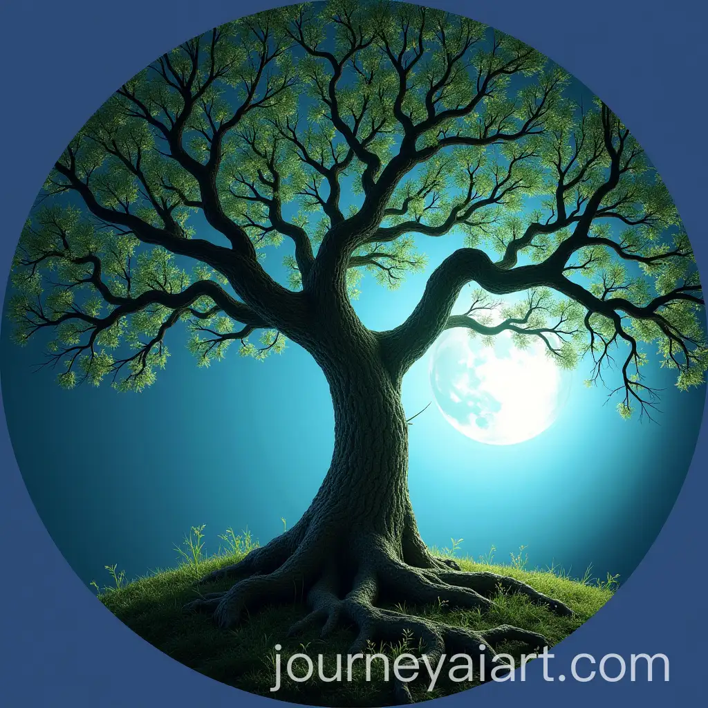 Enchanted-Tree-Roots-and-Moon-Inside-Transparent-Circle-Frame-for-Facebook-Profile-Picture