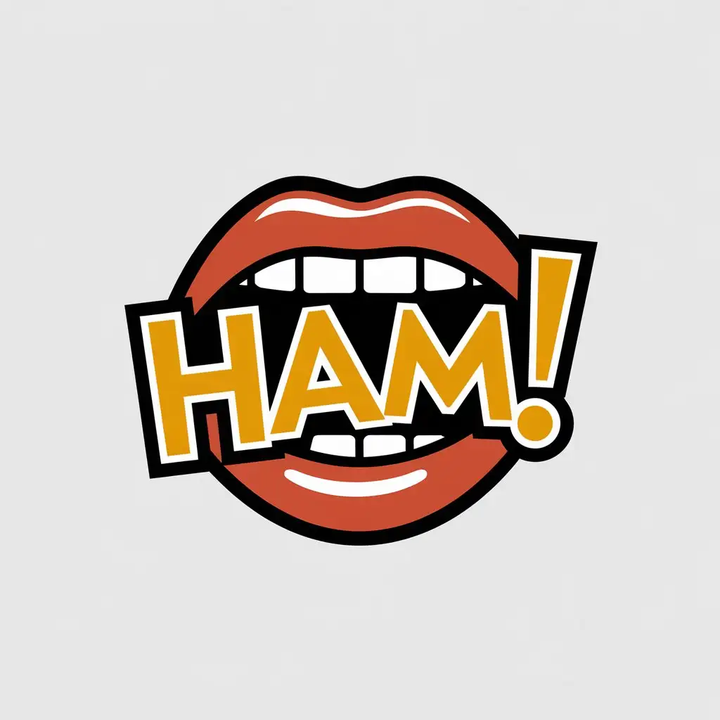 LOGO Design for HAM Vector Logo with Mouth and Teeth Theme for the Entertainment Industry