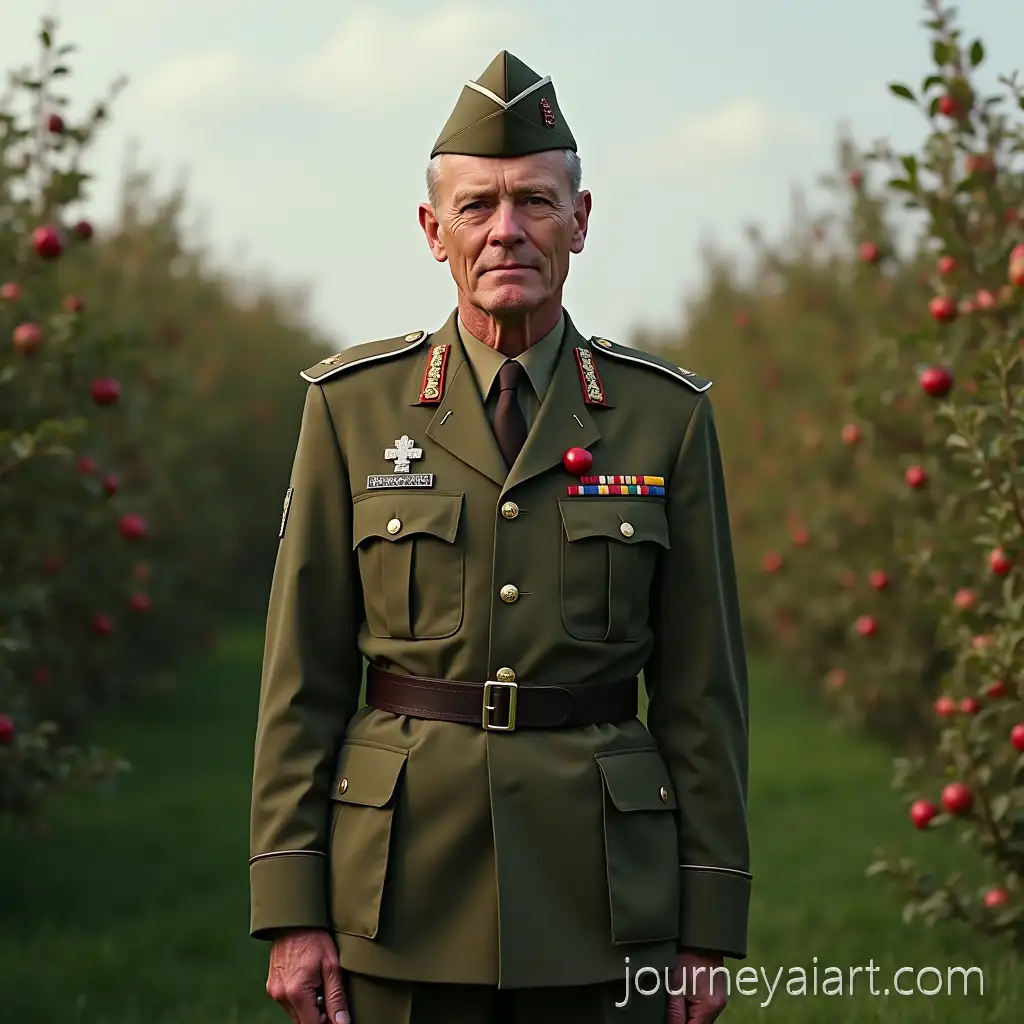 FFriedrich-Merz-in-uniformriedrich-Merz-in-Bundeswehr-Uniform-with-Apple-Chevron-in-Apple-Orchard