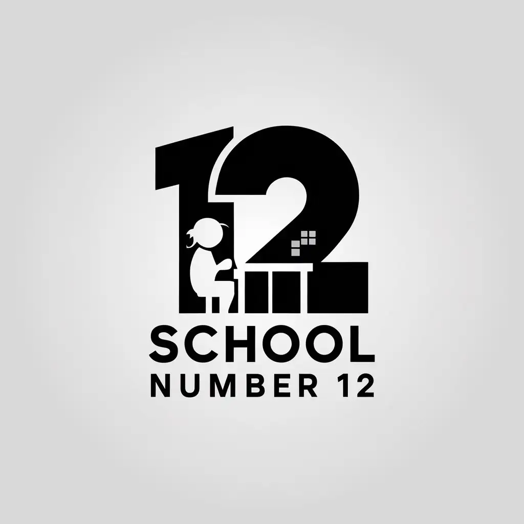 LOGO Design for School Number 12 Minimalistic Geometric ChildCentric Education Theme