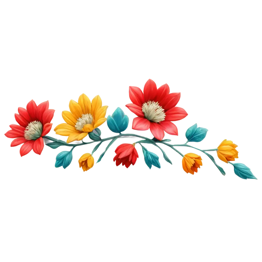 Ornament-of-Painted-Flowers-in-Triadic-Color-Scheme-PNG-Vibrant-and-HighQuality-Visual-Design