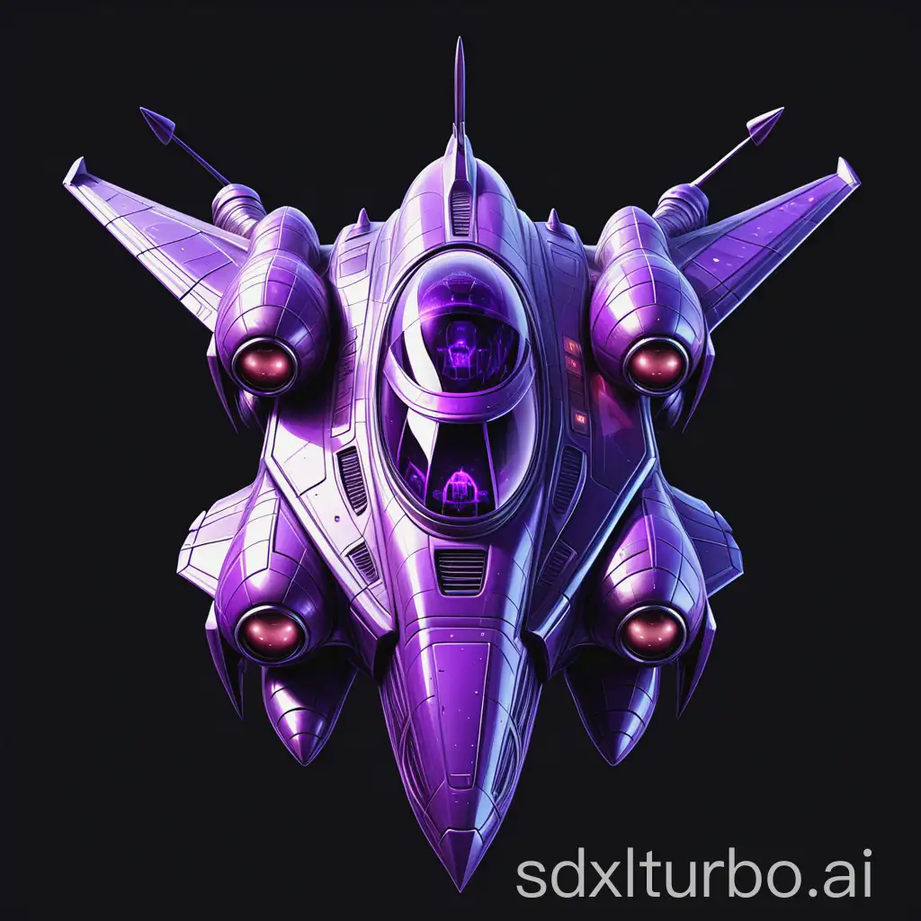 Scary-Purple-Spaceship-with-Villainous-Design-and-Transparent-Background