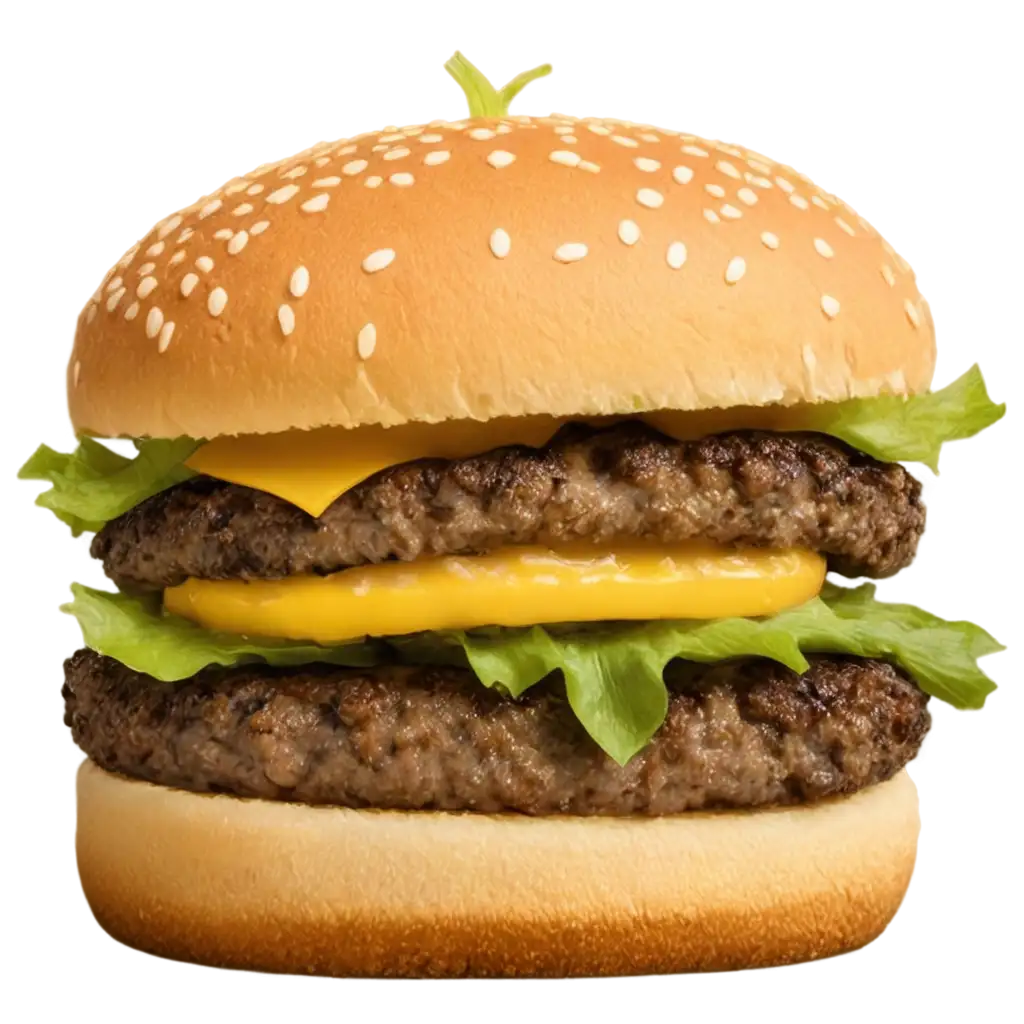 Cheeseburger with the grass on top of the bun