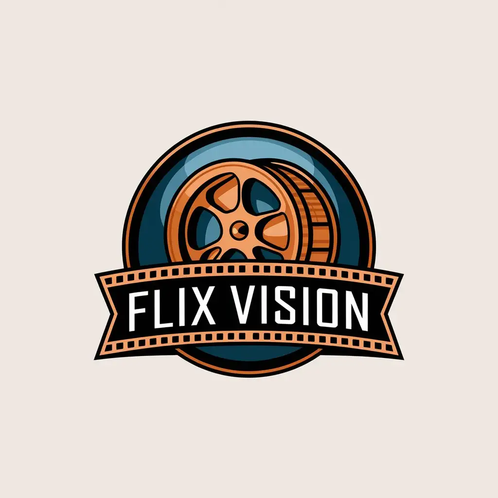 LOGO Design for Flix Vision Vector Logo with No Black Color and Clear Background