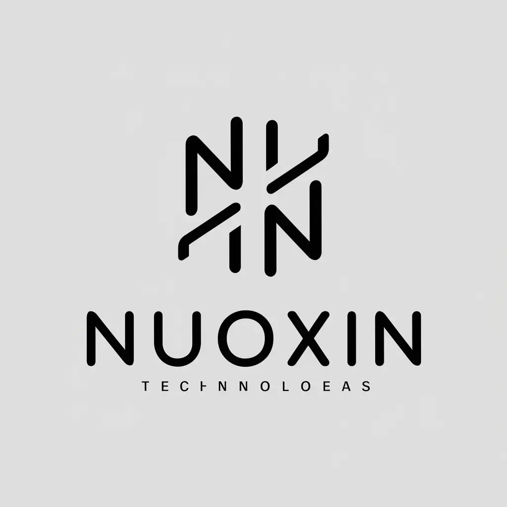 a vector logo design,with the text "Nuoxin", main symbol:Generate a minimalist logo based on the theme of 'Nuo Xin',,Minimalistic,be used in Technology industry,clear background