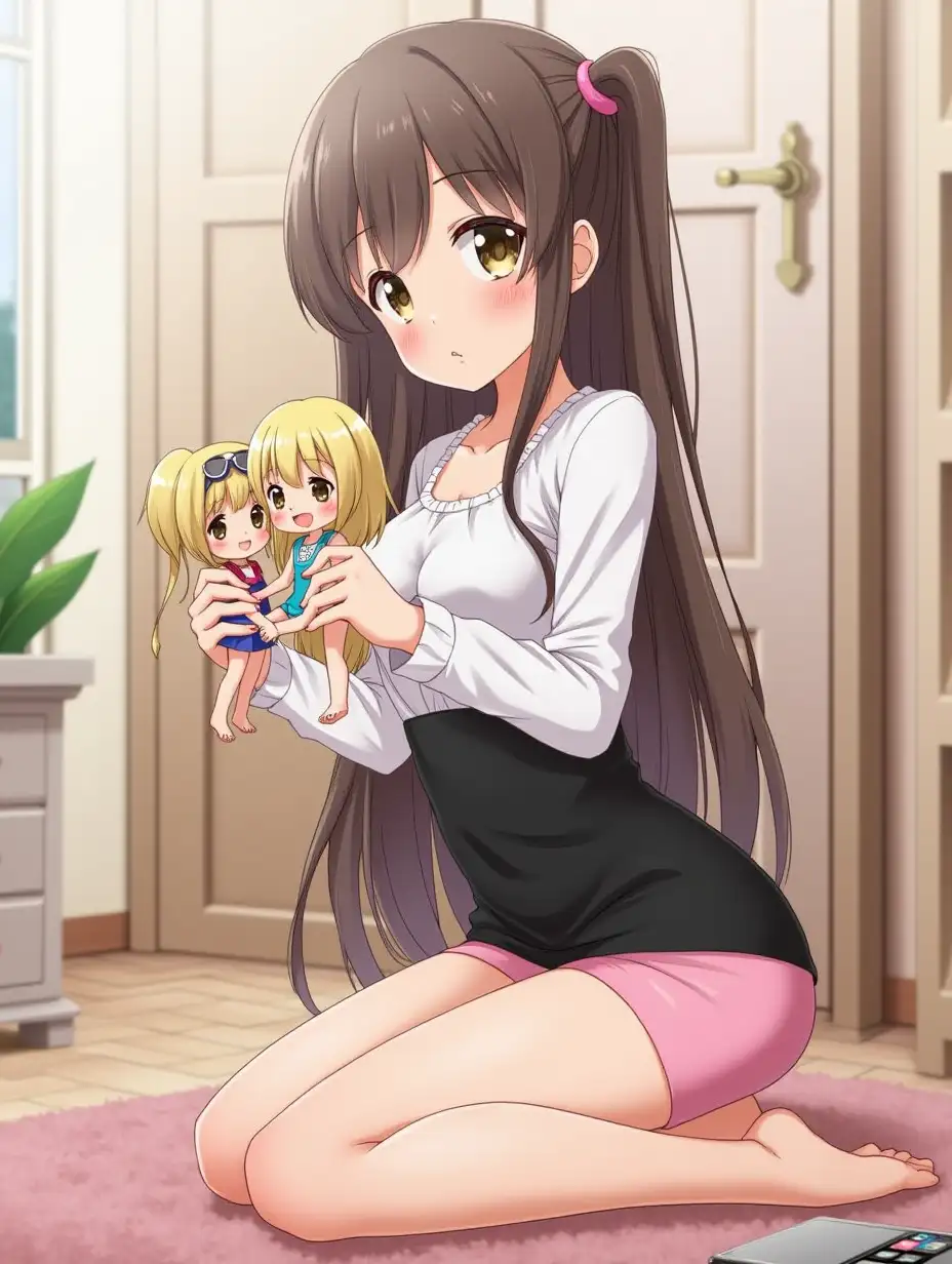 Girl-Playing-with-Dolls-in-Her-Room