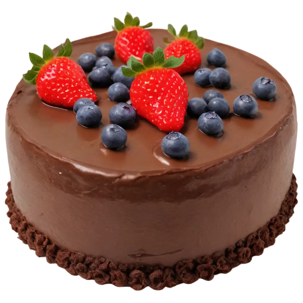 Chocolate-Cake-with-Strawberry-and-Blueberry-PNG-HighQuality-Clear-Image-for-All-Creative-Uses