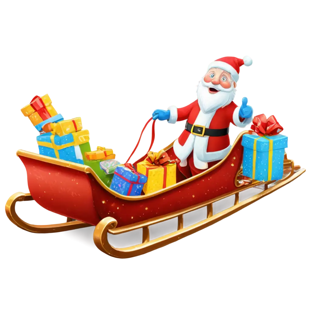 Kazakh-Grandfather-Frost-on-a-Sleigh-with-Gifts-PNG-Celebrating-the-New-Year-in-Traditional-Style