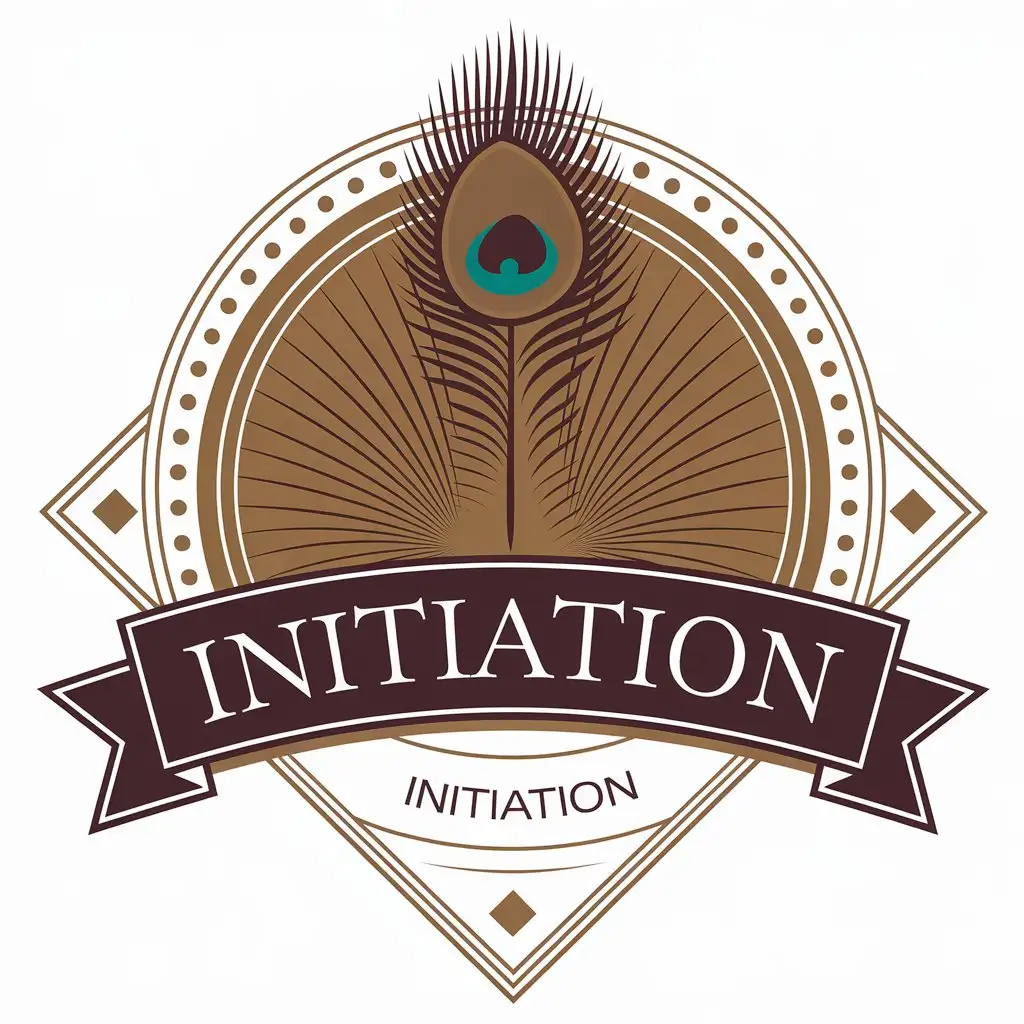 LOGO Design for Initiation Peacock Feather Symbol for Religious Industry