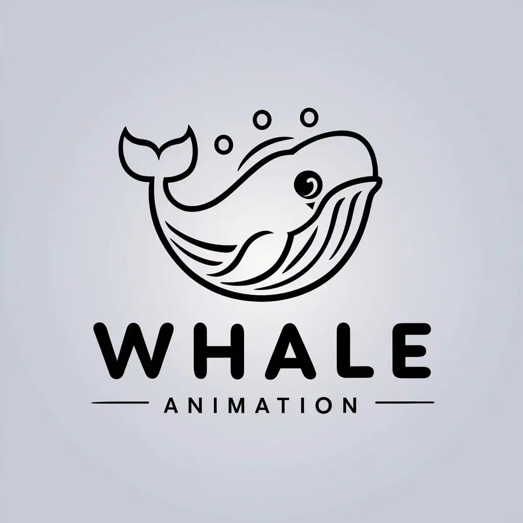 LOGO-Design-For-Whale-Animation-Minimalistic-Whale-Symbol-for-Internet-Industry