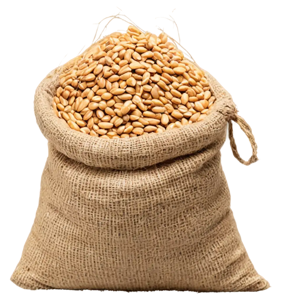 HighQuality-PNG-Image-of-Wheat-Grain-in-a-Jute-Sack-for-Versatile-Applications