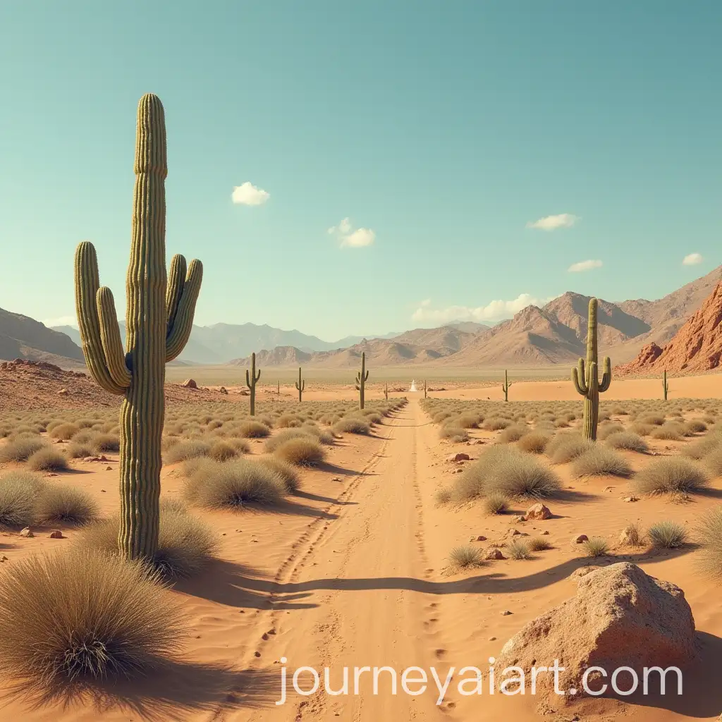 Vast-Desert-Landscape-with-Expansive-Sand-Dunes-and-Clear-Blue-Sky