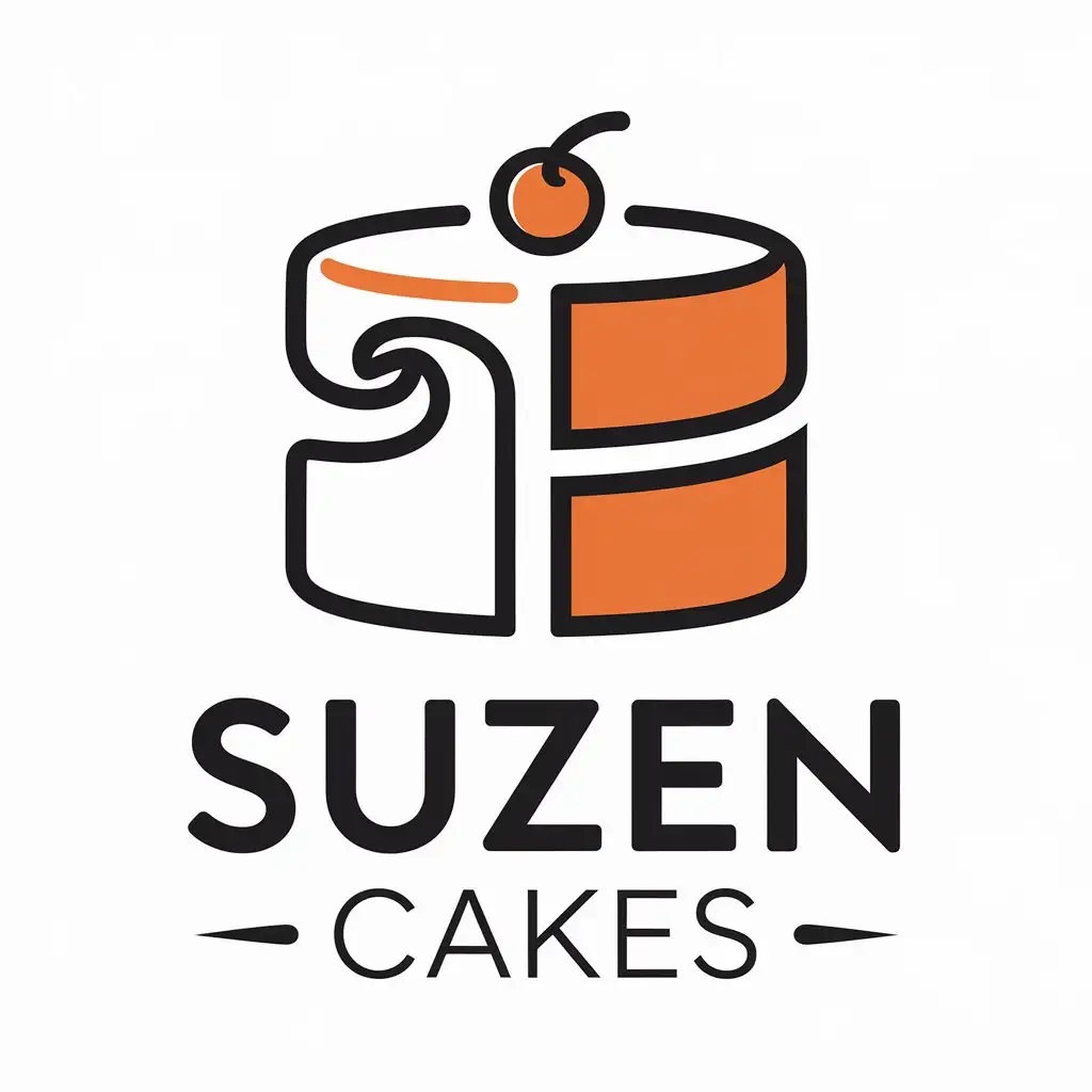 LOGO-Design-For-Suzen-Cakes-Elegant-Cake-Vector-with-Clear-Background