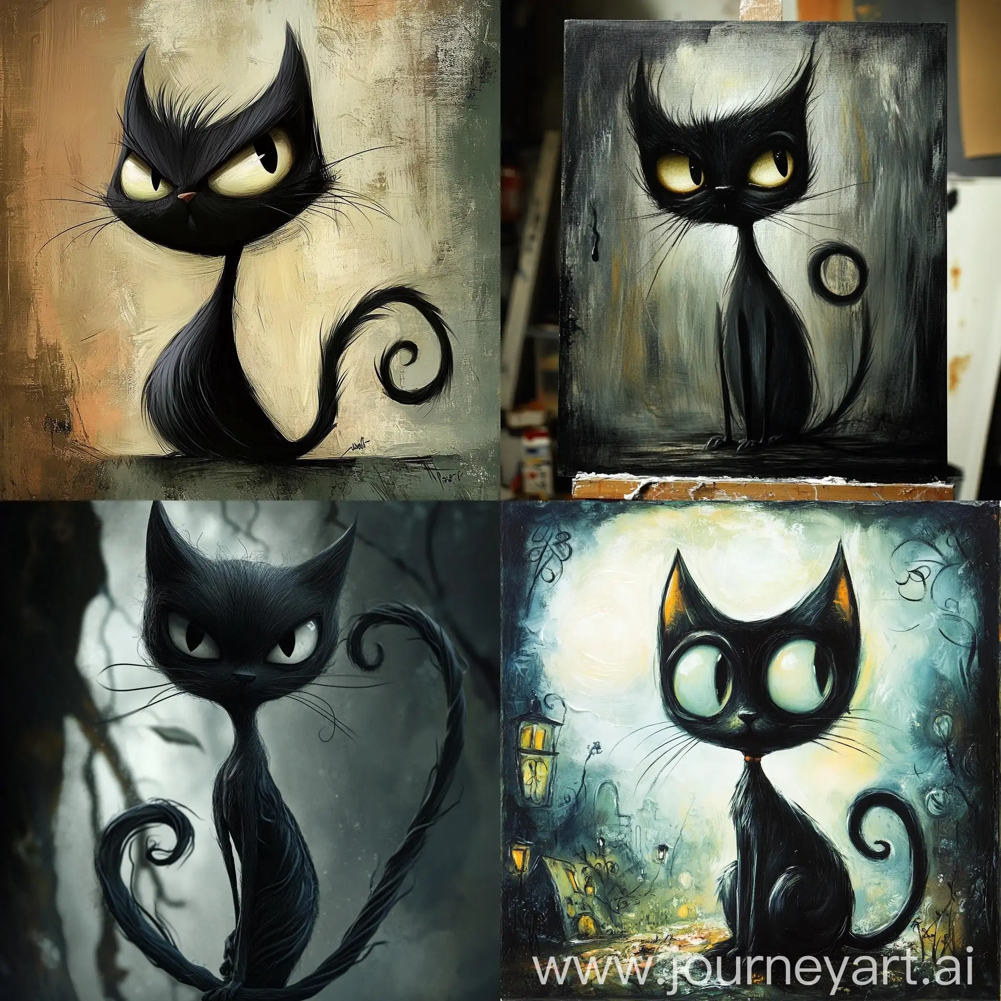 Black-Cat-in-Tim-Burton-Style