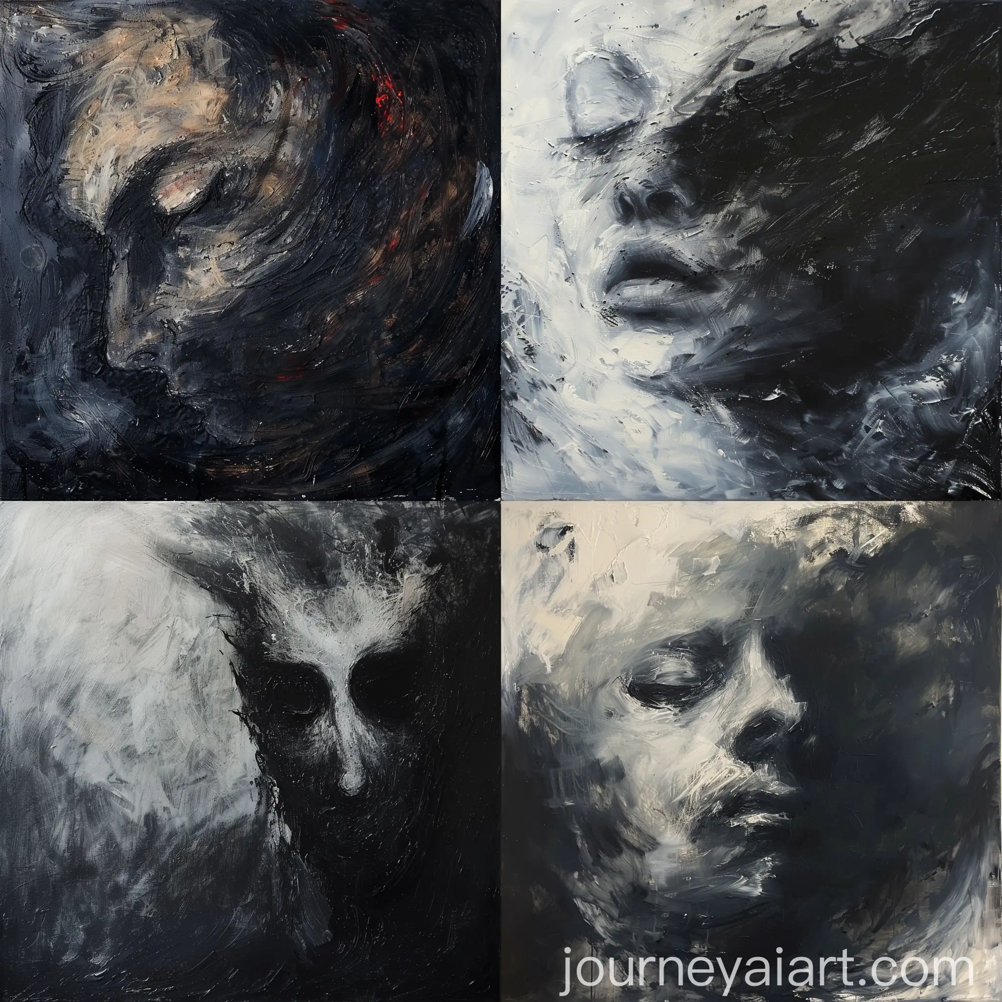 Abstract-Oil-Painting-of-a-Cosmic-Being-with-Charcoal-Shadows