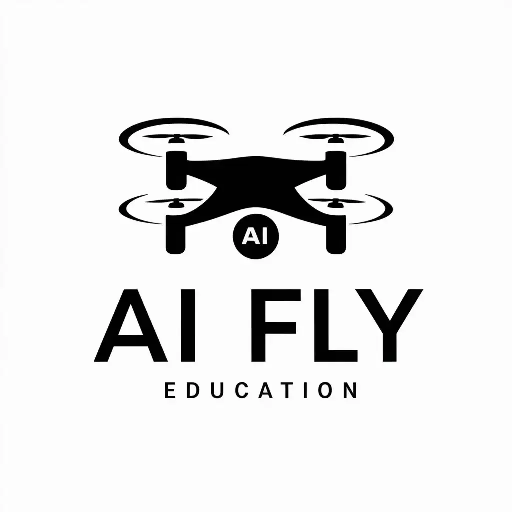 a vector logo design,with the text "AI FLY", main symbol:drone,Moderate,be used in Education industry,clear background