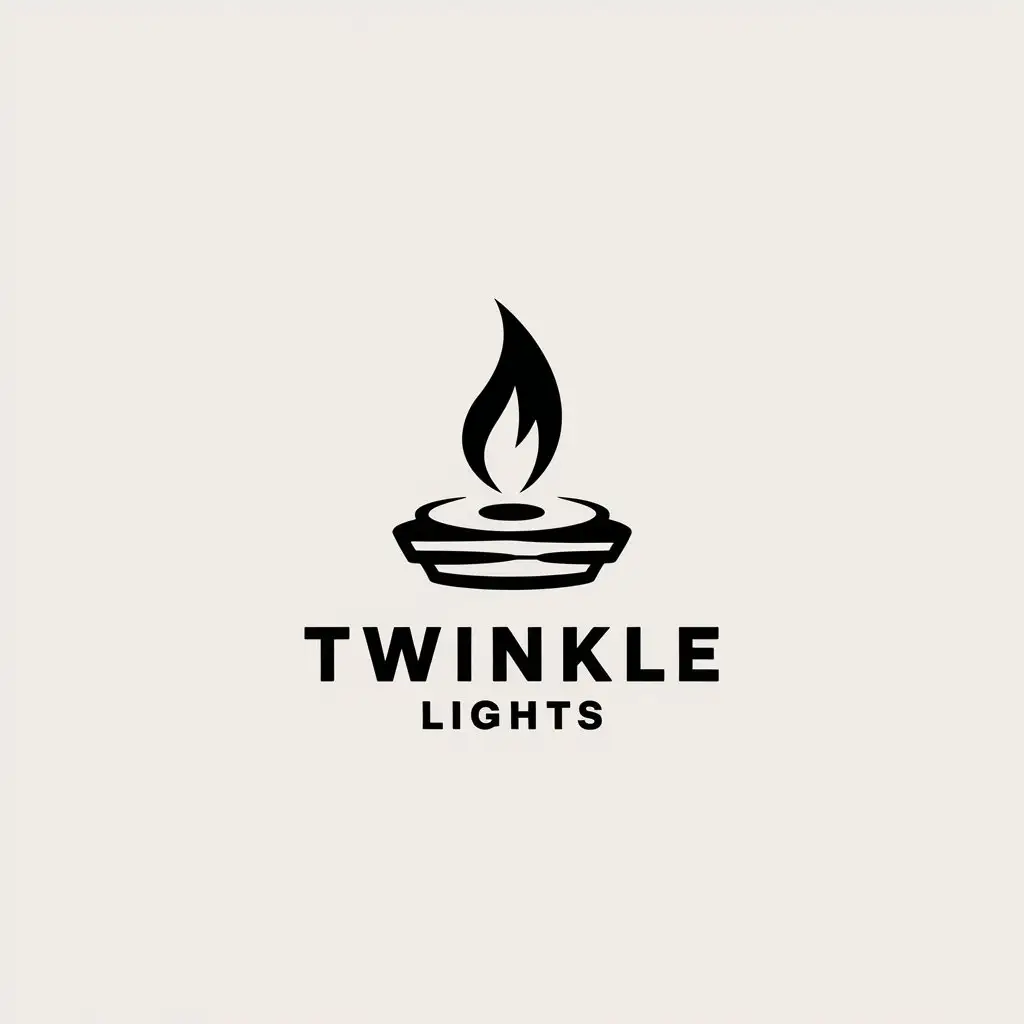 LOGO Design for Twinkle Lights Candle Symbol with Minimalistic Style and Clear Background