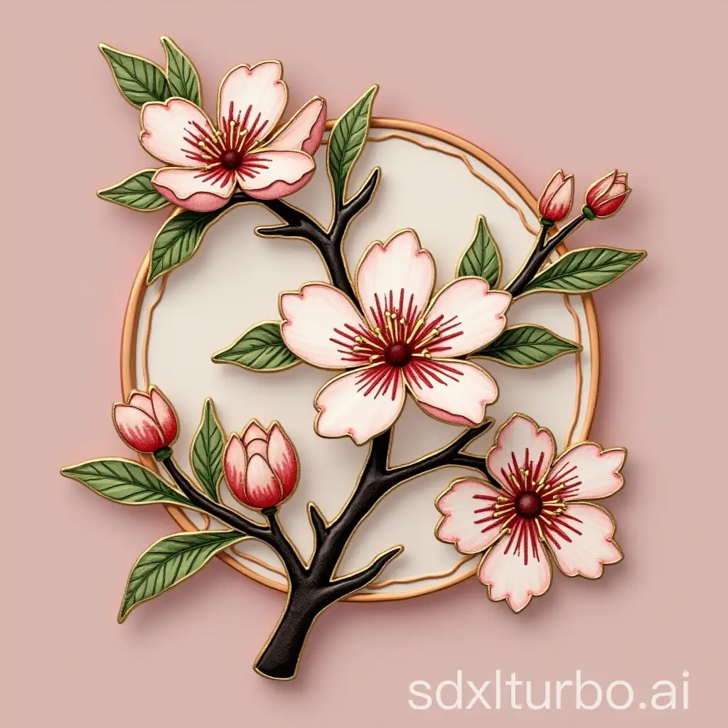 Plum blossom as theme of class pin