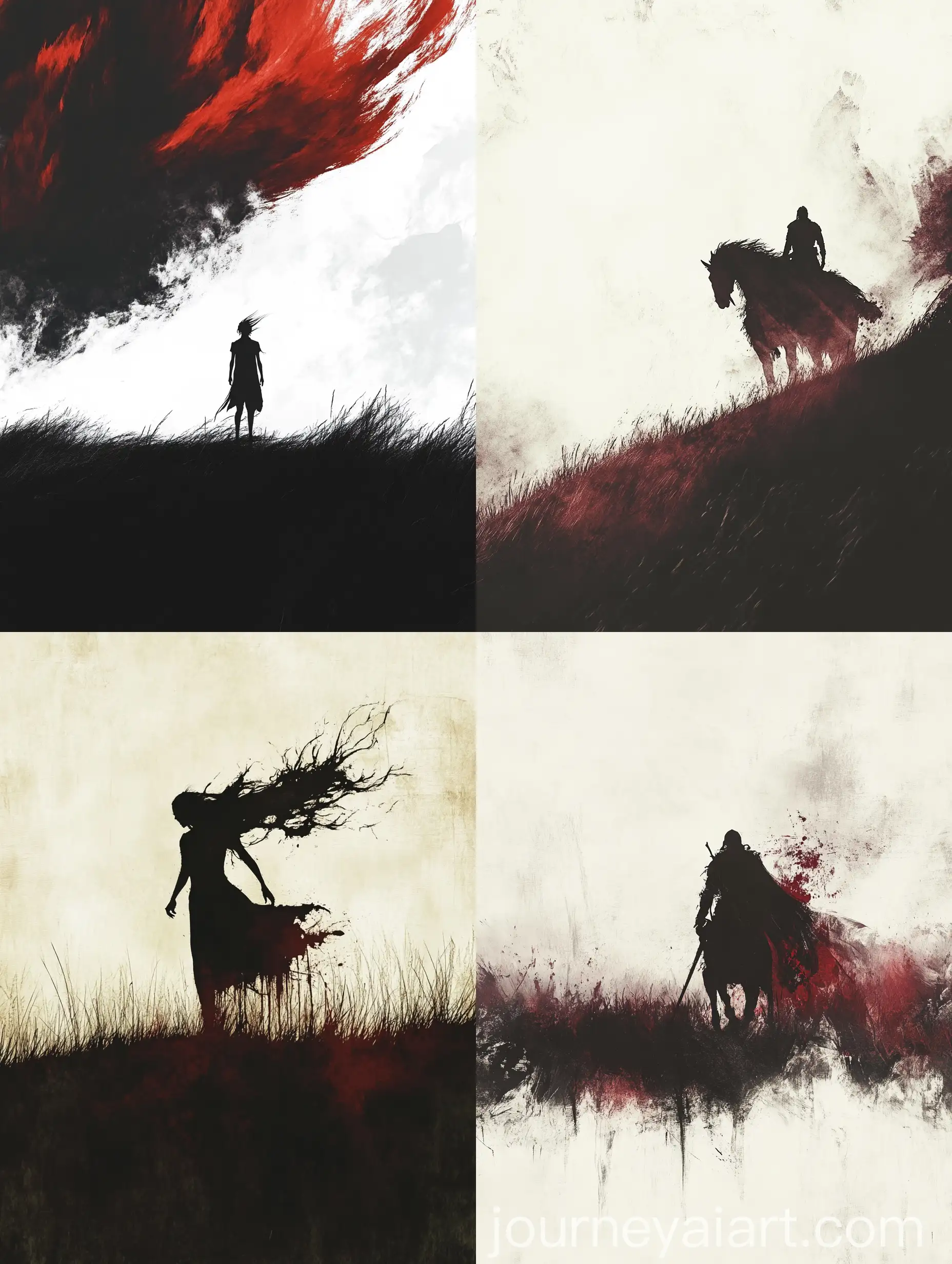 Fantasy-Silhouette-Shadows-on-Plains-under-Dark-Blood-Moon