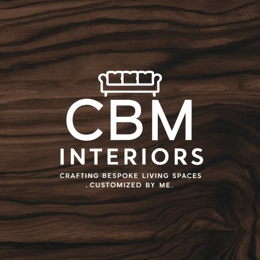 LOGO Design for CBM INTERIORS Crafted Sofa Icon on Black Walnut Background