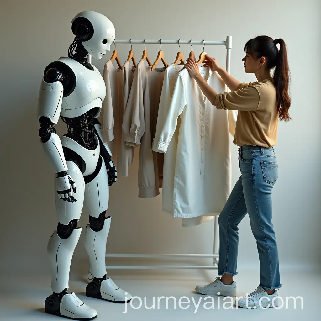 AI-Robot-and-Human-Collaborating-to-Build-a-Wardrobe-Together