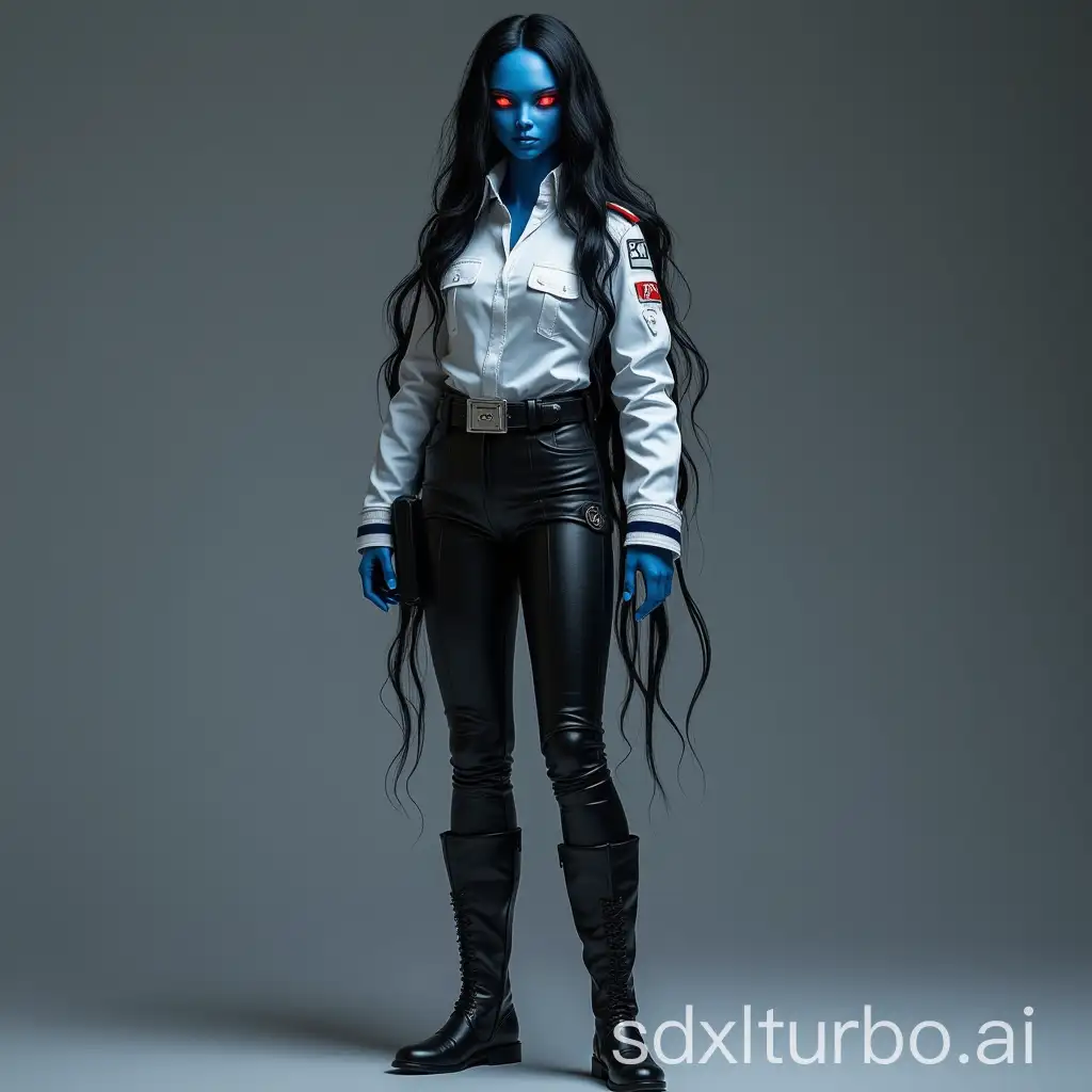 Blue-Alien-Woman-in-Star-Wars-Officer-Uniform-with-Glowing-Eyes