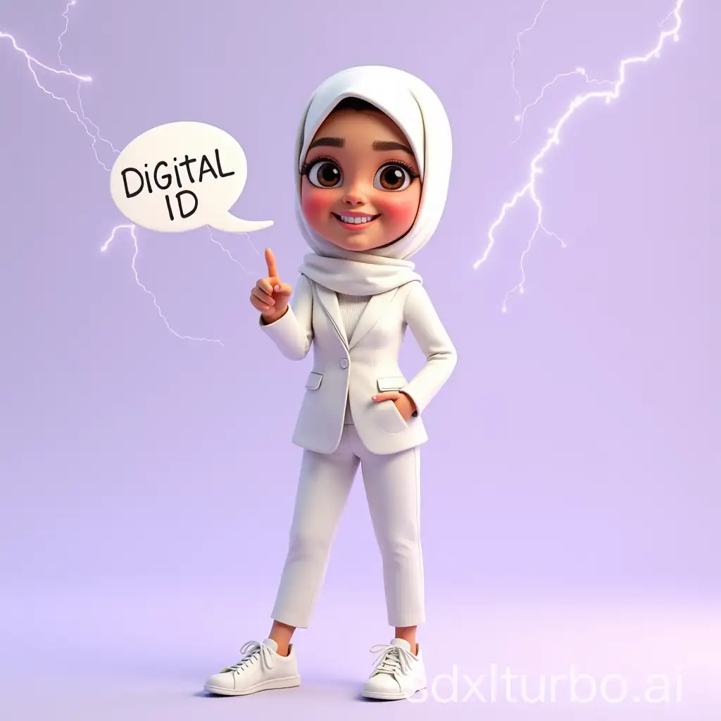 Young-Woman-in-Hijab-Pointing-at-DIGITAL-ID-with-Water-Splash-and-Lightning-Effects